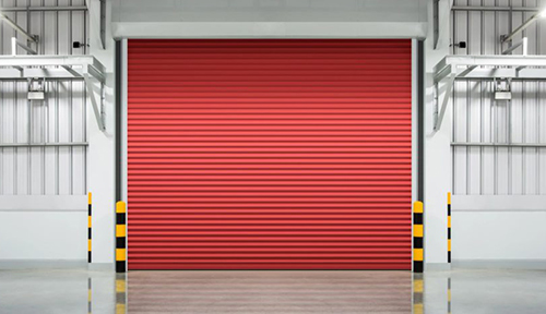 red commercial door